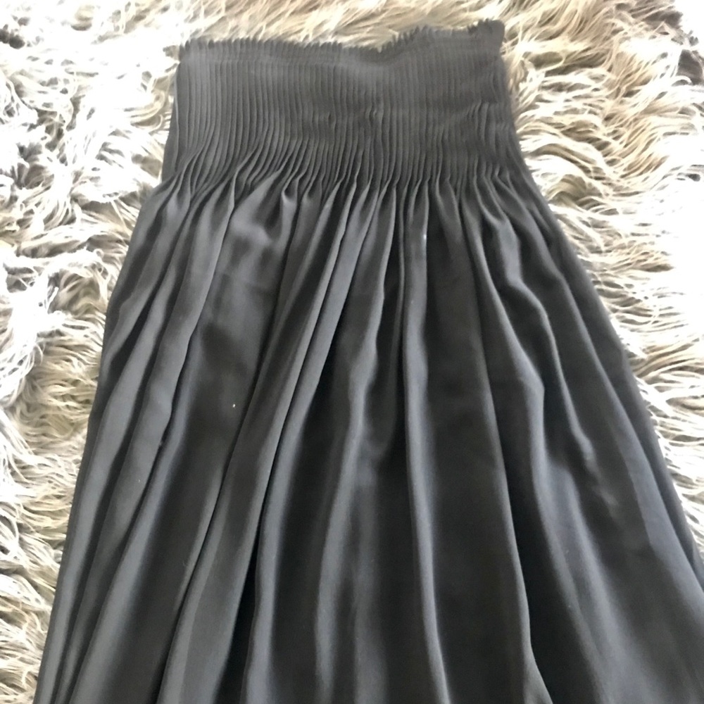 Black pleated maxi dress